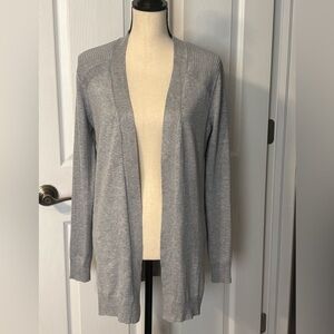 Love Ellie Gray Open Front Cardigan Sweater Ribbed Knit Trim on Sides Sz XL NWOT